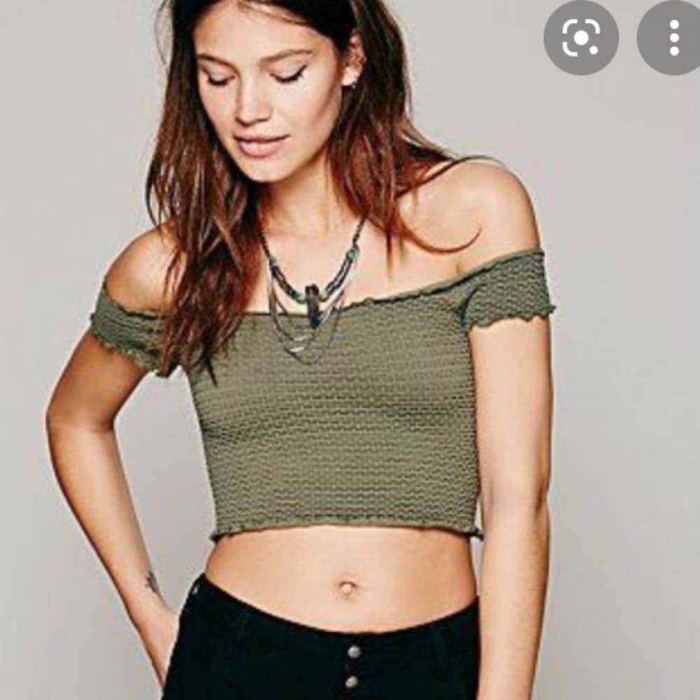 Free People Intimately Smocked Crop Top